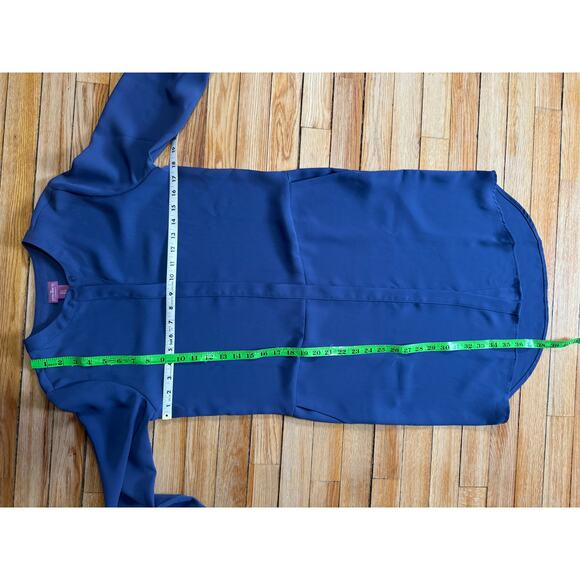 The Savile Row Co. London | Mandarin Collar Chiffon Blue Shirt Dress  | Size 2 - Picture 11 of 13